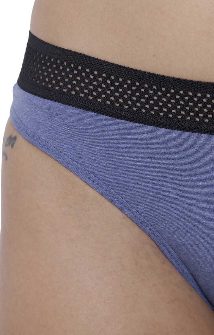 BASIICS by La Intimo | Blue Solid Bikini Panty 4
