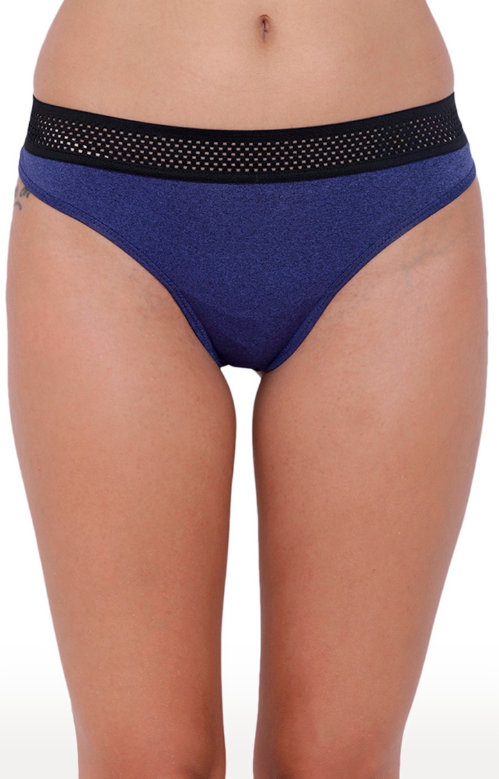 BASIICS by La Intimo | Blue Solid Bikini Panty 0