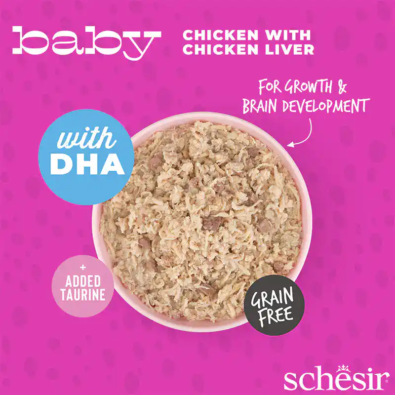 Schesir Baby Kitten Wholefood Chicken and Liver Wet Food, 70g