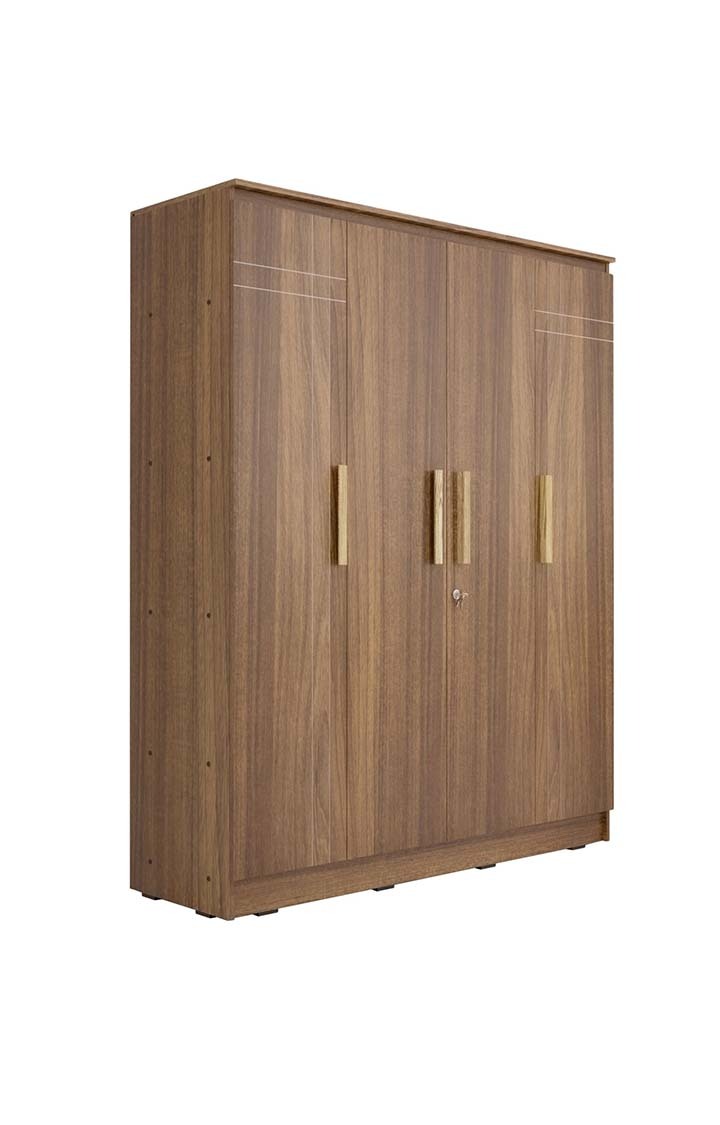 Loyal 4 Door Wardrobe - Leon Teak Finish