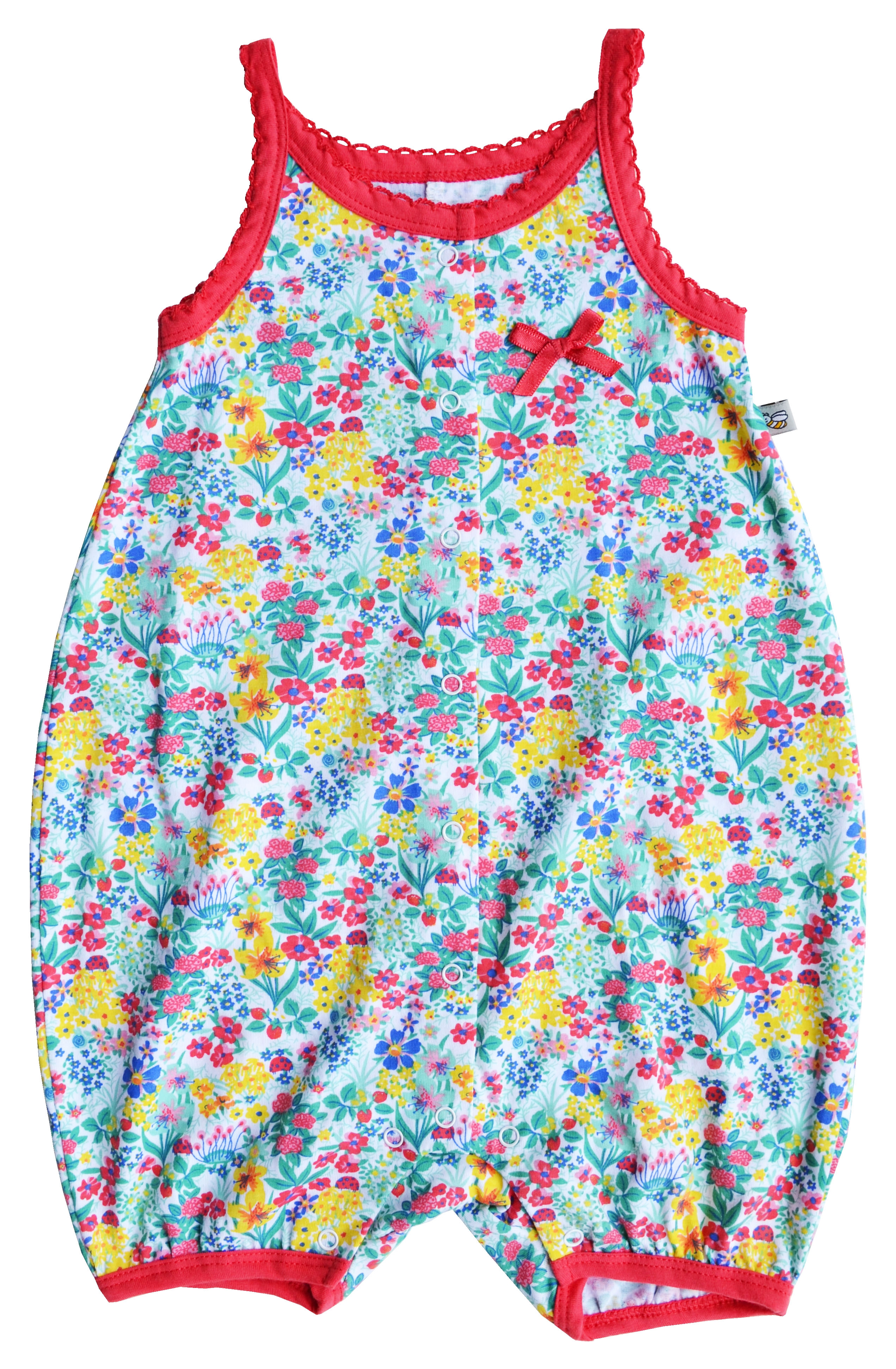 Babeez | Allover Flower Print Sleeveless Short Romper (100% Cotton Single Jersey) undefined