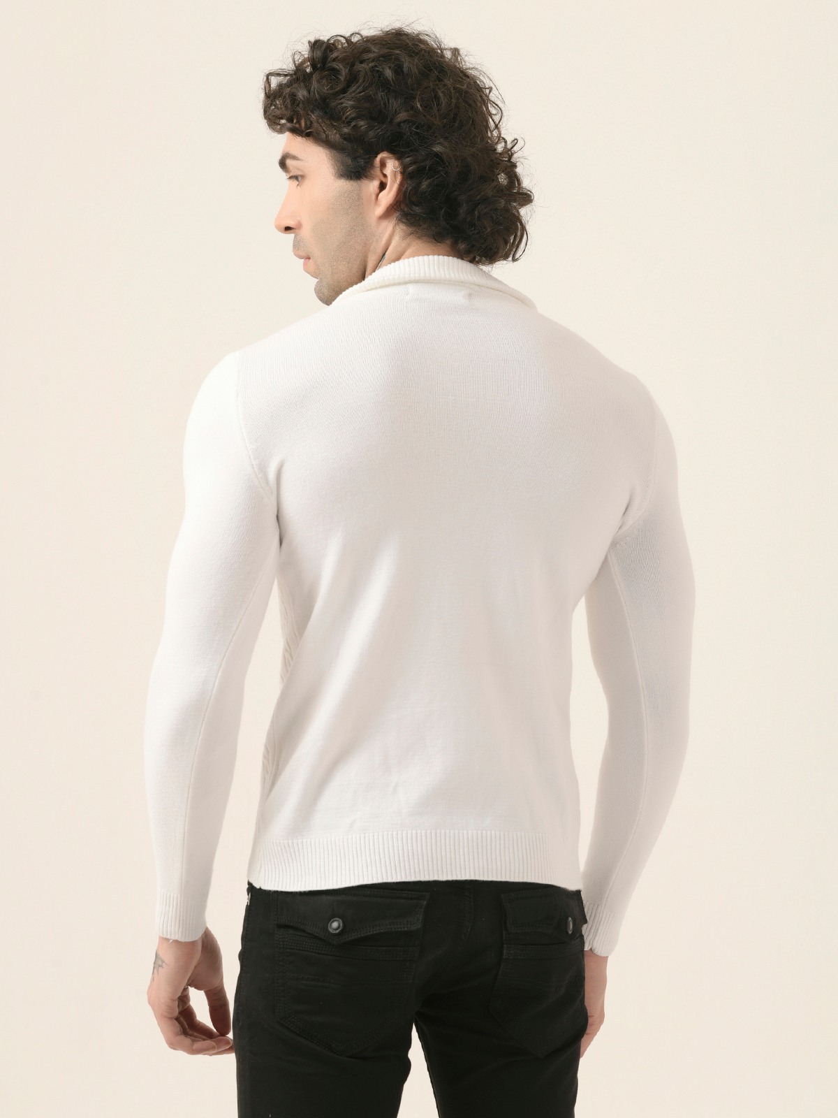 ALBION Mens Winter White Sweaters