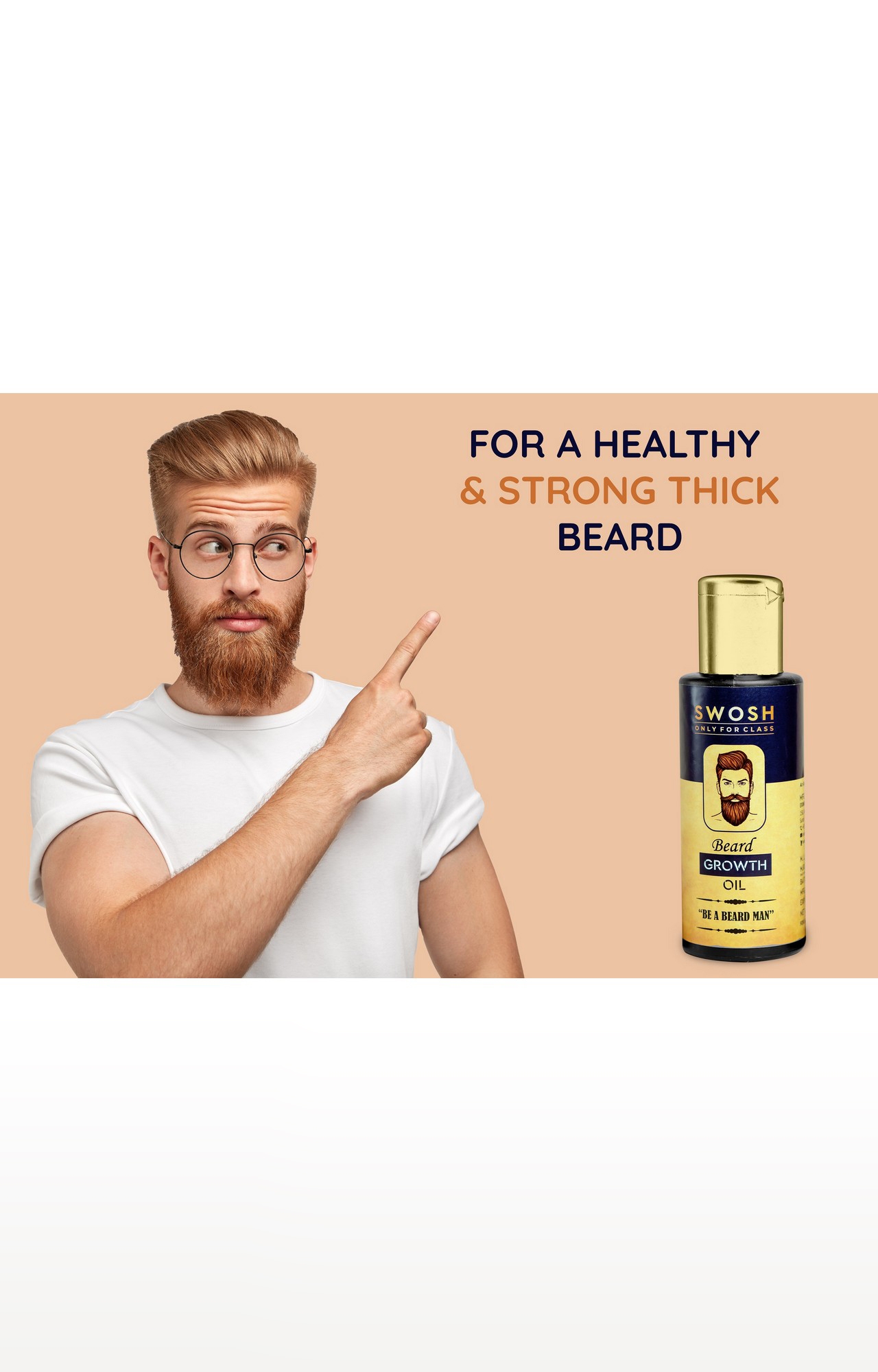 SWOSH | Swosh Beard Growth Oil For Longer And Thicker Beard Infused With Vitamin E And Sesame Oil For Men – 50Ml 4