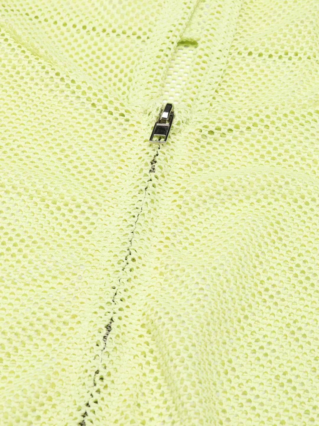 SHOWOFF Women's Regular Solid Hooded Open Front Fluorescent Green Jacket