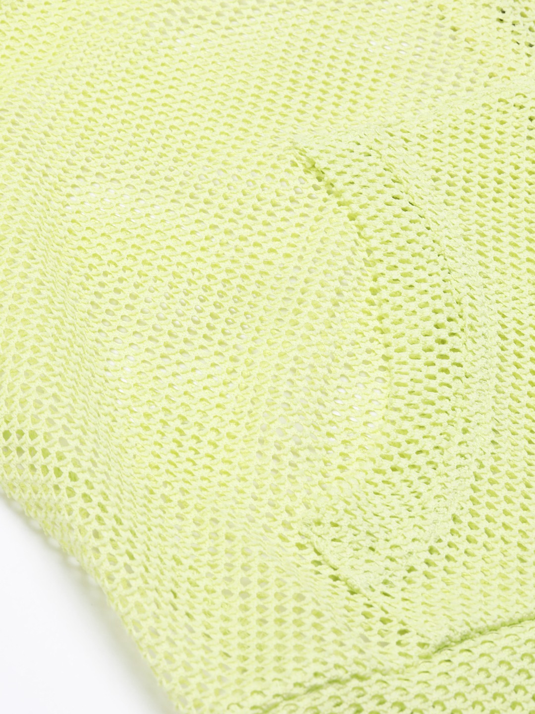 SHOWOFF Women's Regular Solid Hooded Open Front Fluorescent Green Jacket