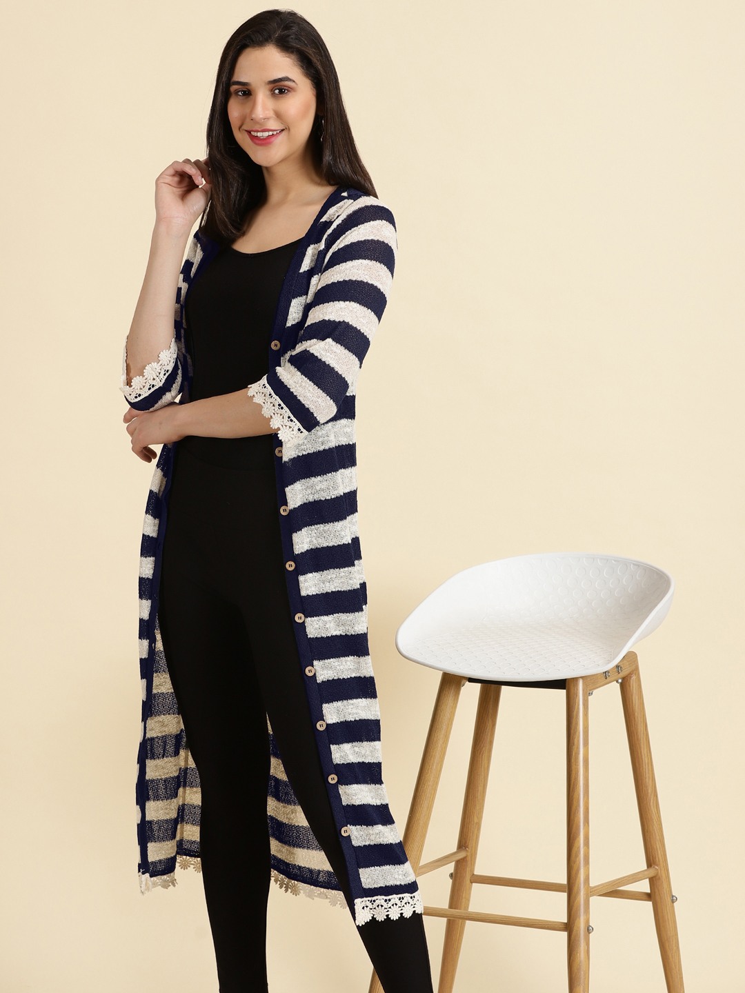 Navy blue online shrug cardigan