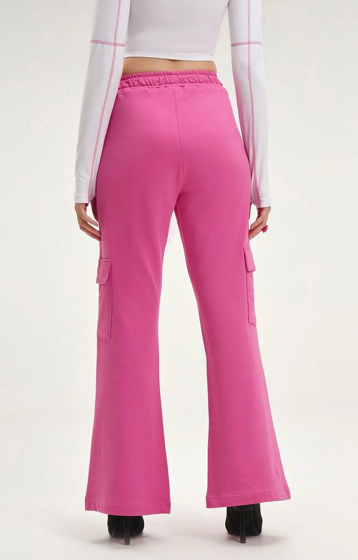 Seoul Pink Wide Cargo Joggers