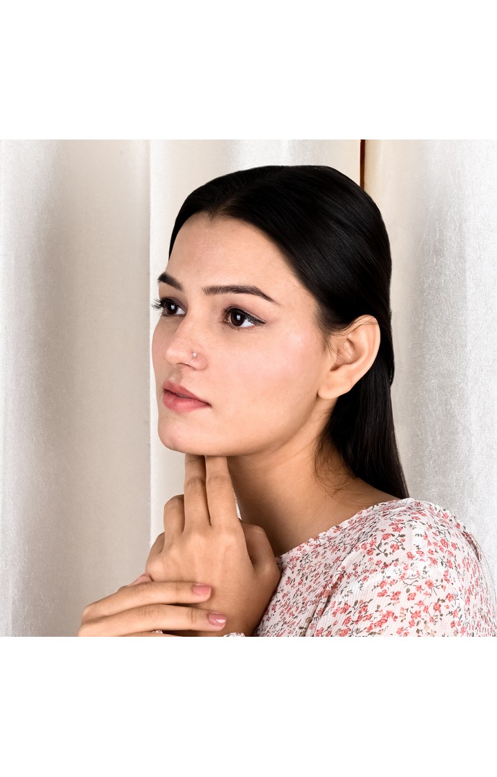 Touch925 925 Pure Silver Elegant Bali Nose Pin