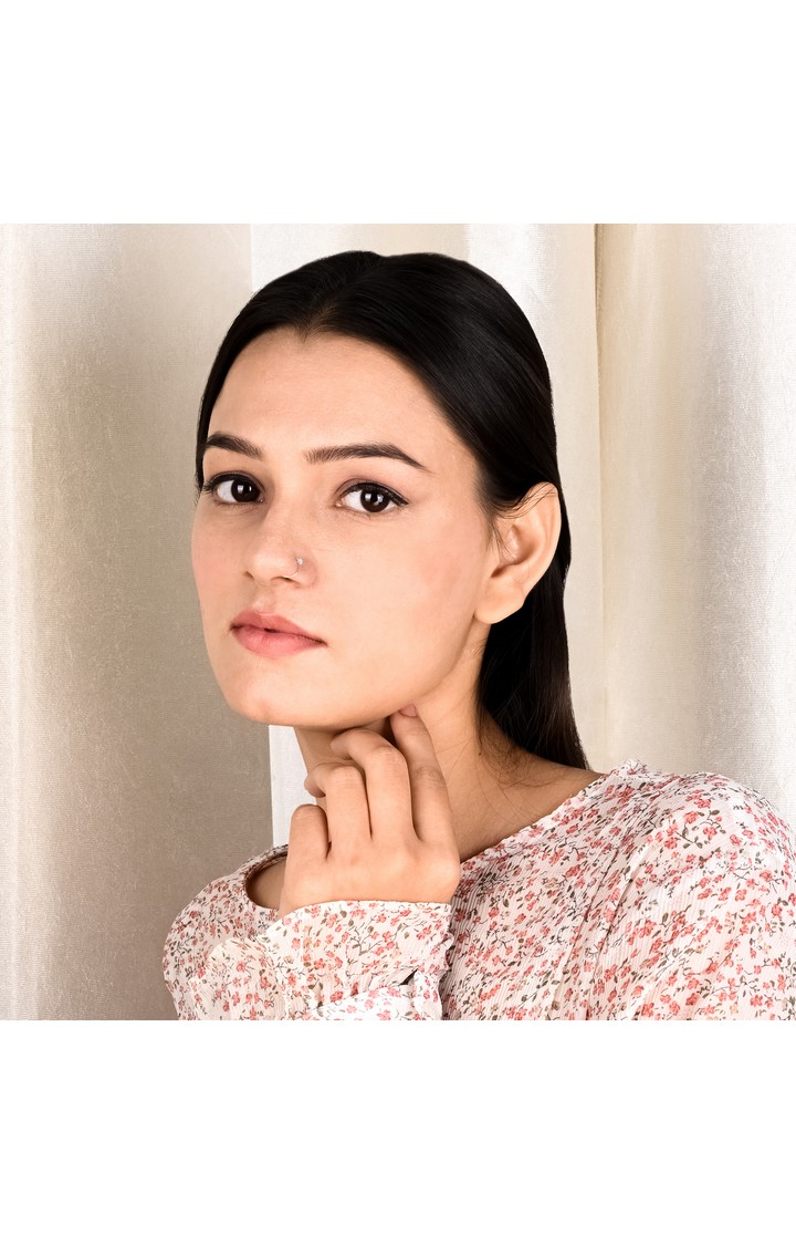 Touch925 925 Pure Silver Elegant Bali Nose Pin