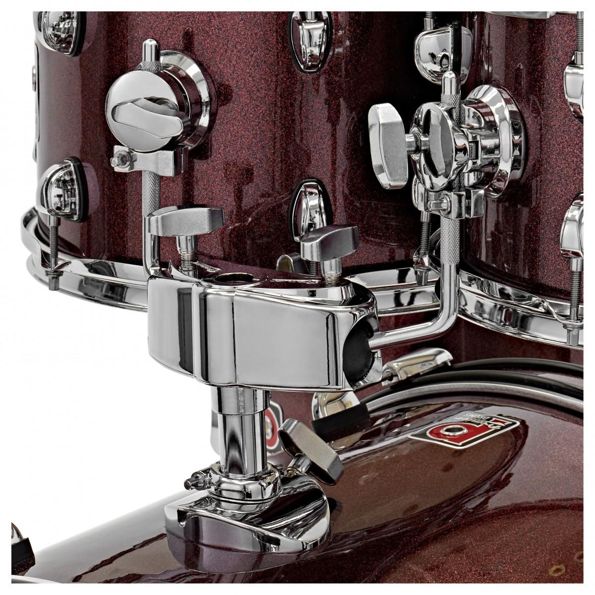 Premier Revolution Series 5-Piece Complete Acoustic Drum Kit, 22" Bass Drum, Red Sparkle 2