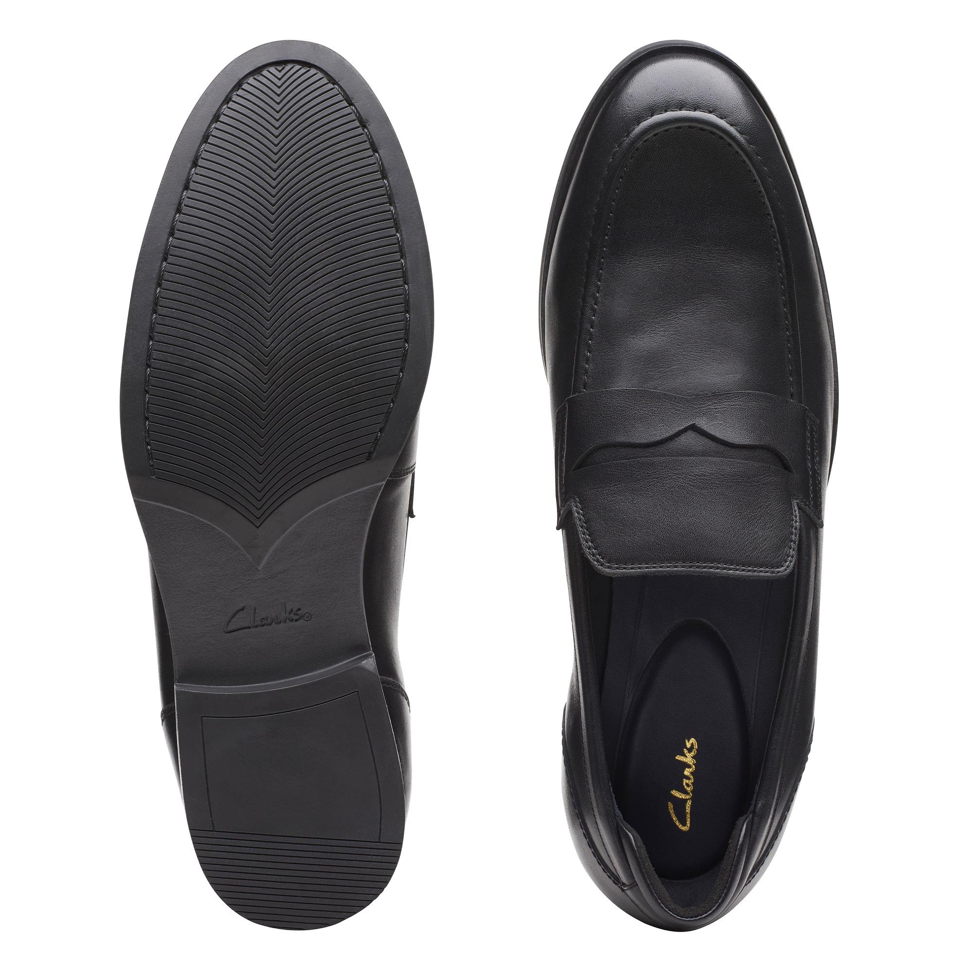 Clarks Mens Bradish Ease Black Leather