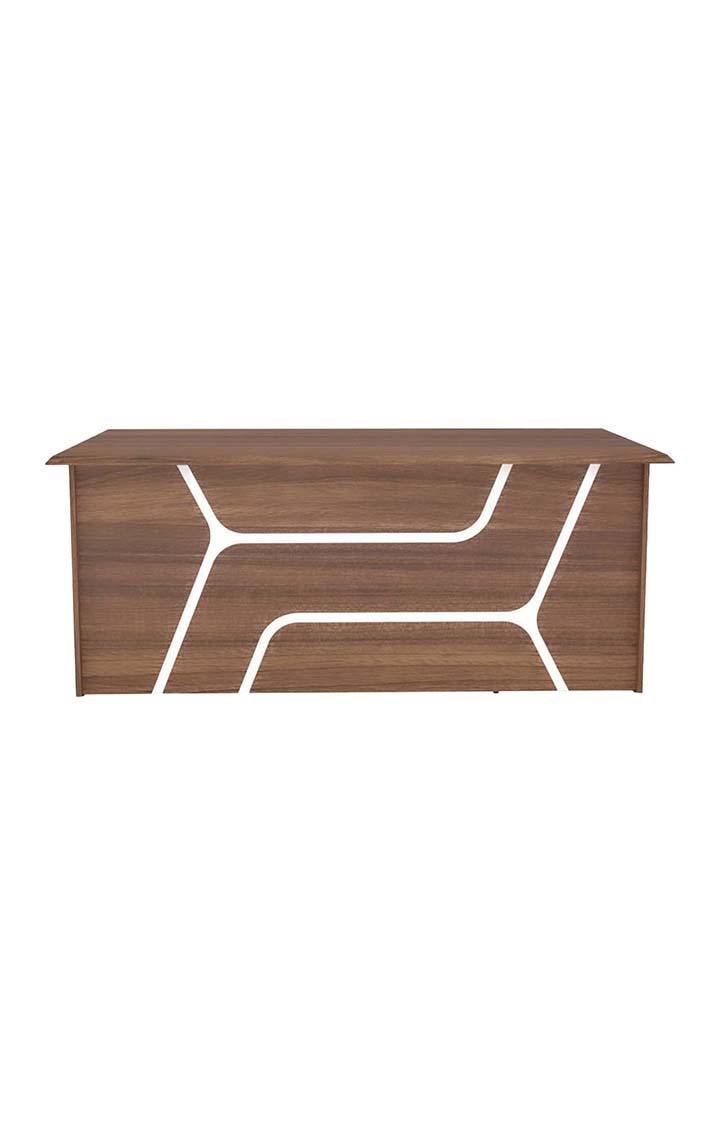 neudot Madison Executive Desk In Leon Teak Finish With File Cabinet And Pedestal