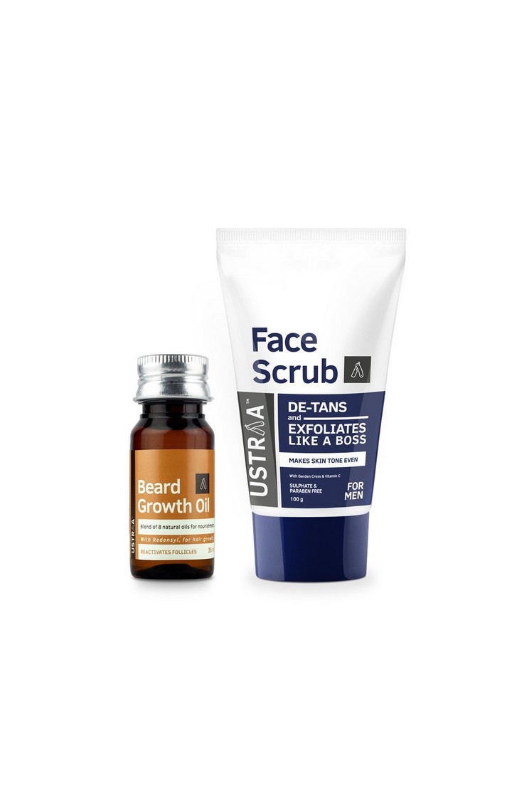 Ustraa | Beard growth Oil & Face Scrub (De-Tan) 0