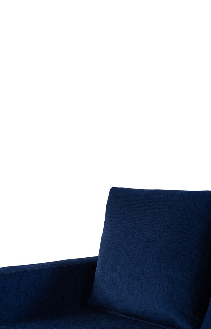 neudot Saya RHS Sectional Sofa for Living Room |4 Person Sofa| Premium Fabric with Cushioned Armrest | 12 Months Warranty| Solid Wood Frame| 4 Seater in Saya Blue Color DIY(Do-It-Yourself)