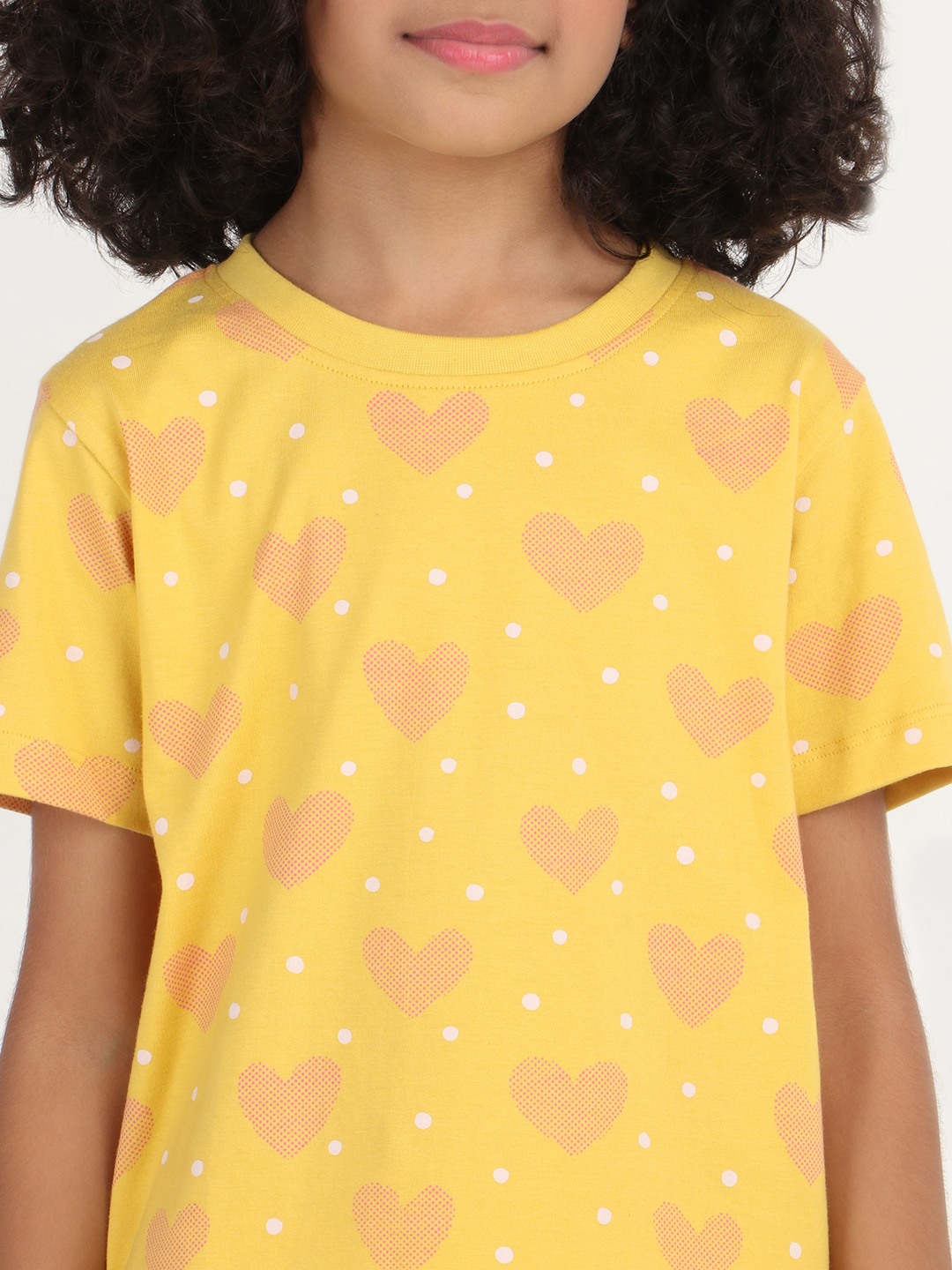 Girls 2 piece T-Shirt & Short -set- Spicy Mustard