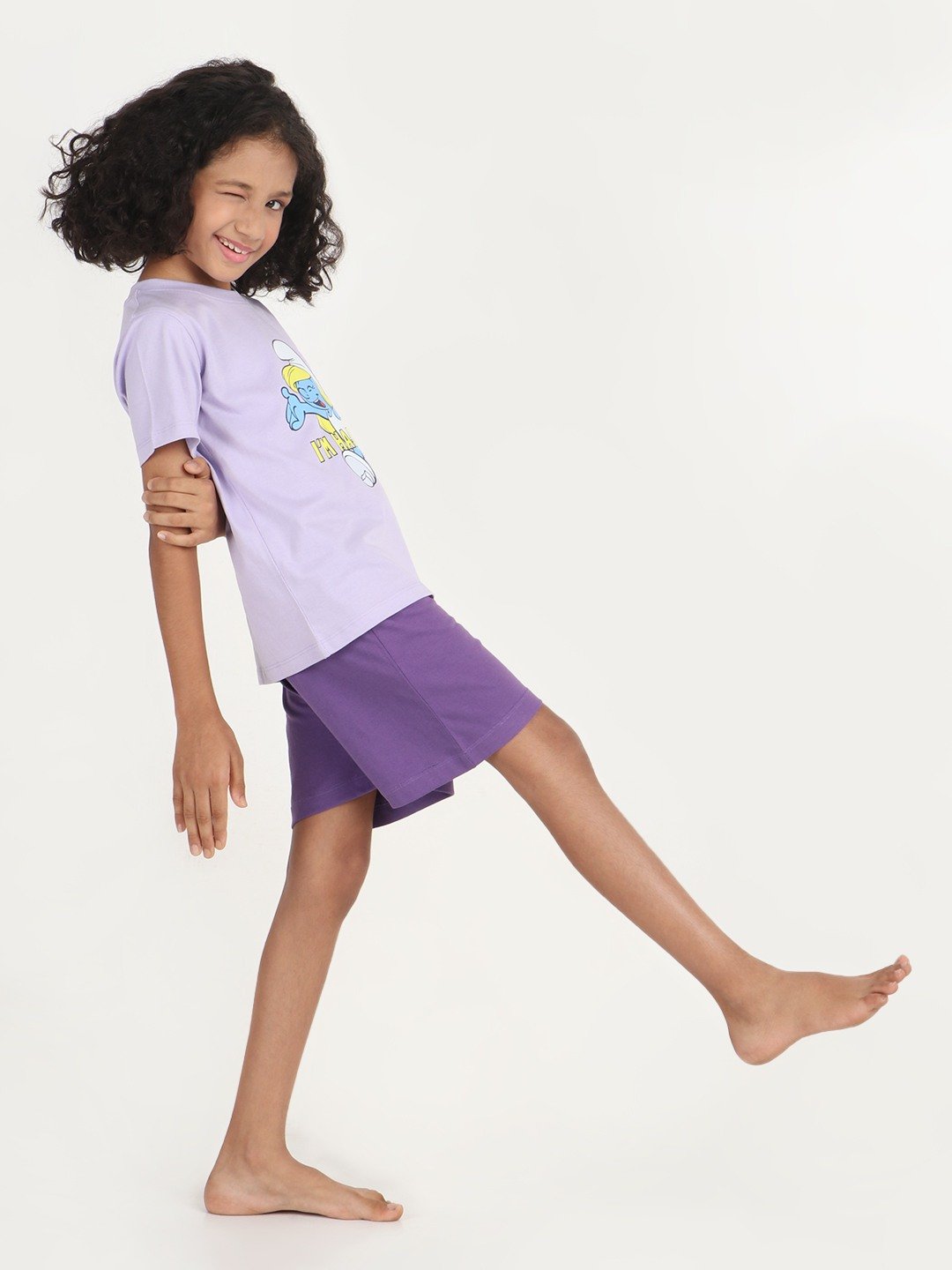 Girls 2 piece T-Shirt & Short -set- Lavender
