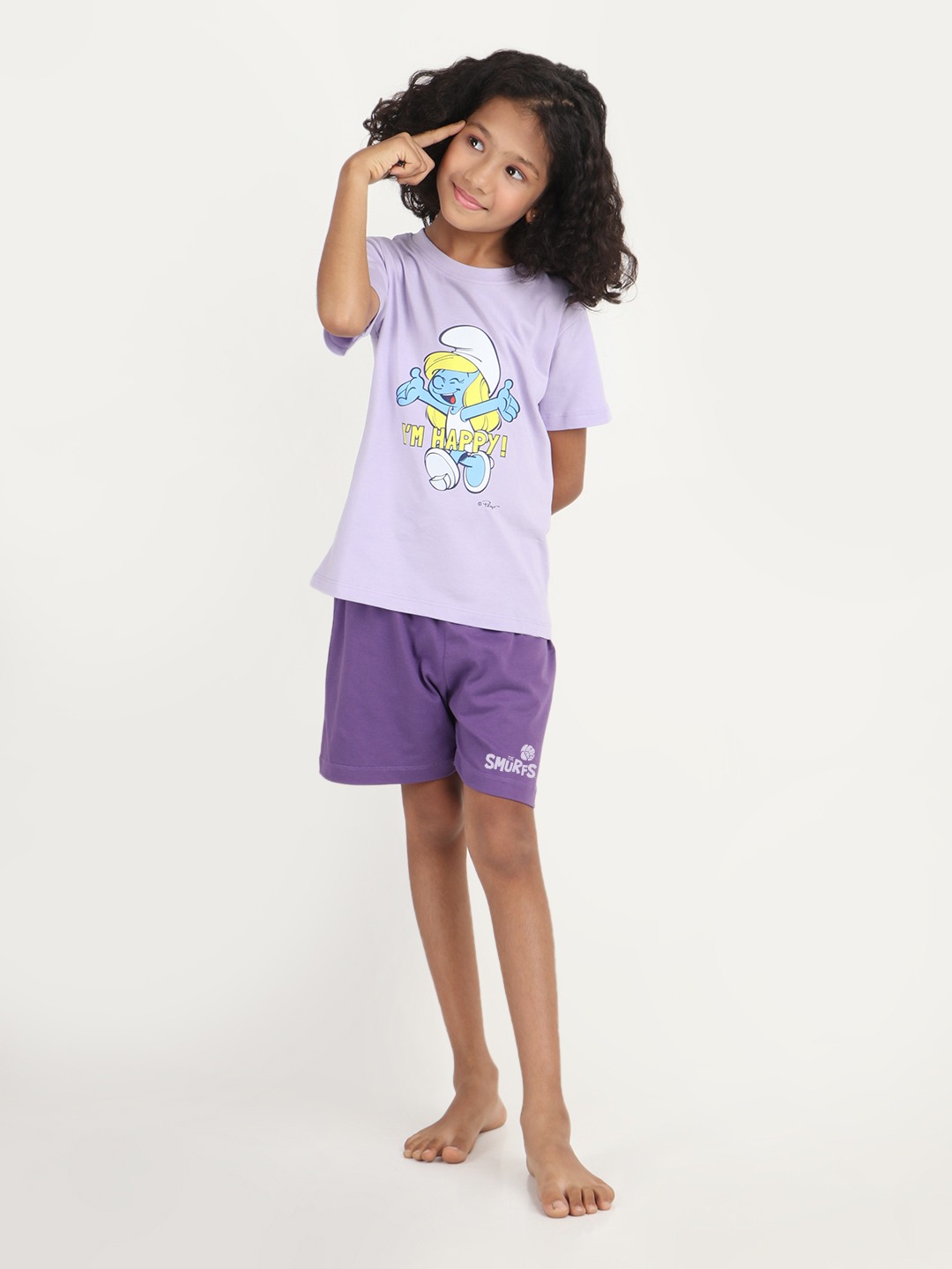 Girls 2 piece T-Shirt & Short -set- Lavender