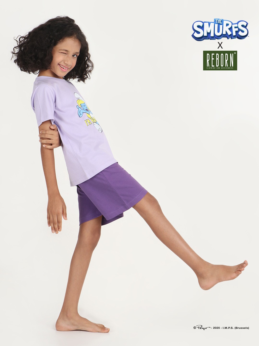 Girls 2 piece T-Shirt & Short -set- Lavender