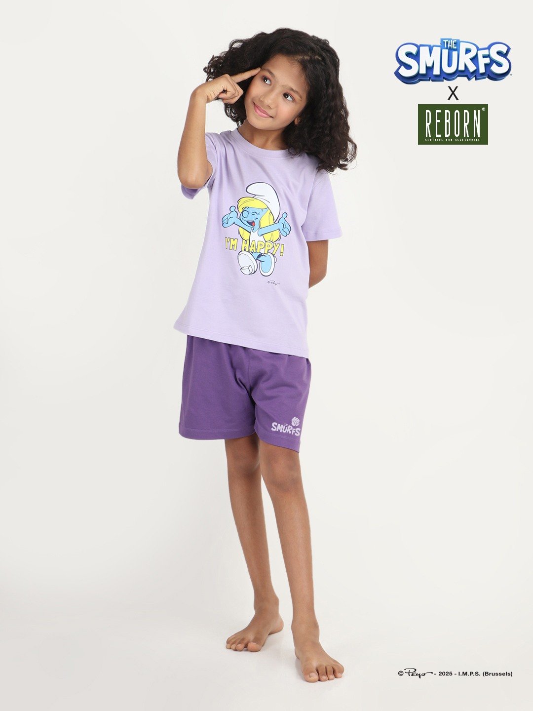 Girls 2 piece T-Shirt & Short -set- Lavender