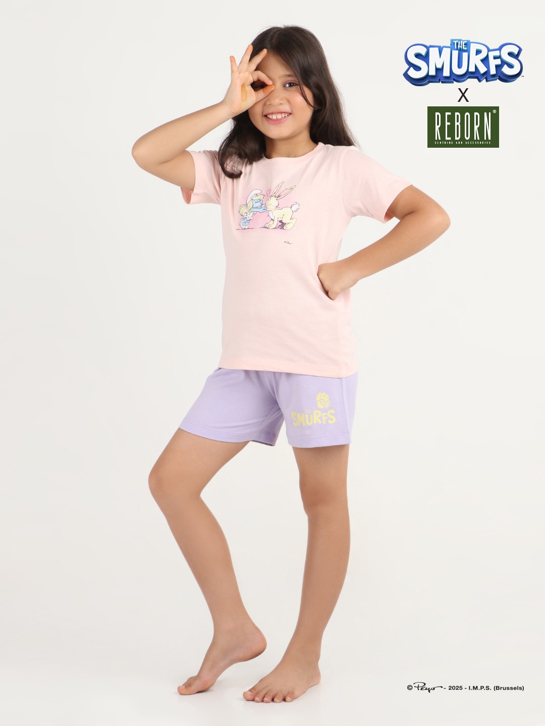 Girls 2 piece T-Shirt & Short -set- Rose Pink