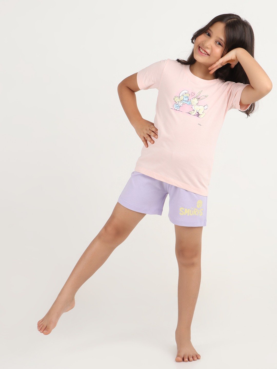 Girls 2 piece T-Shirt & Short -set- Rose Pink