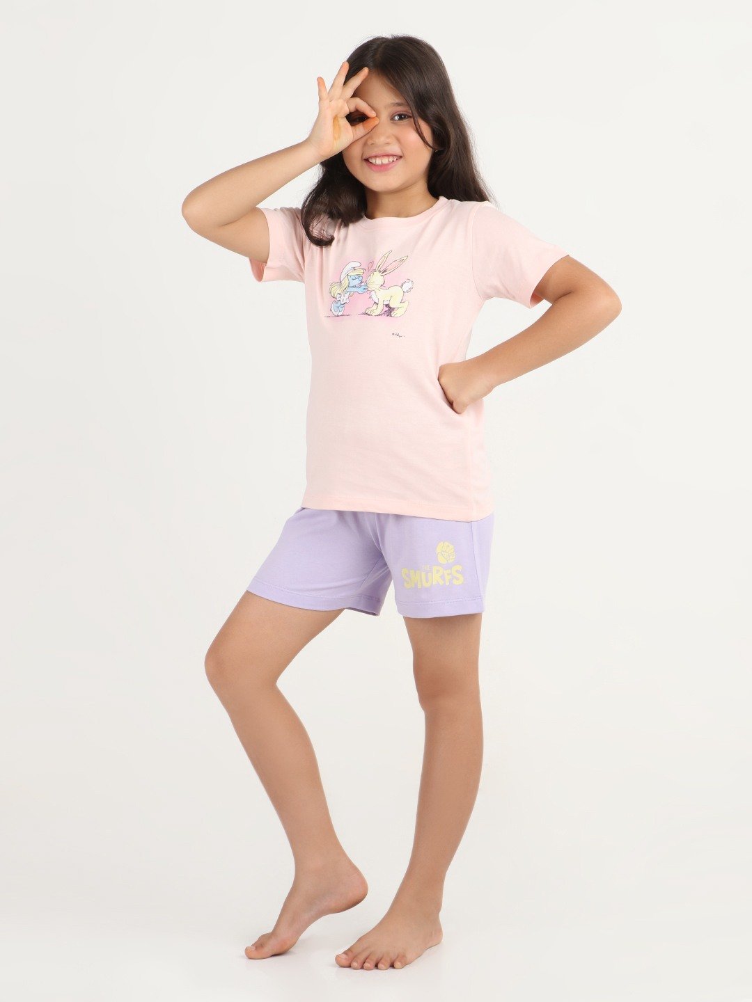 Girls 2 piece T-Shirt & Short -set- Rose Pink