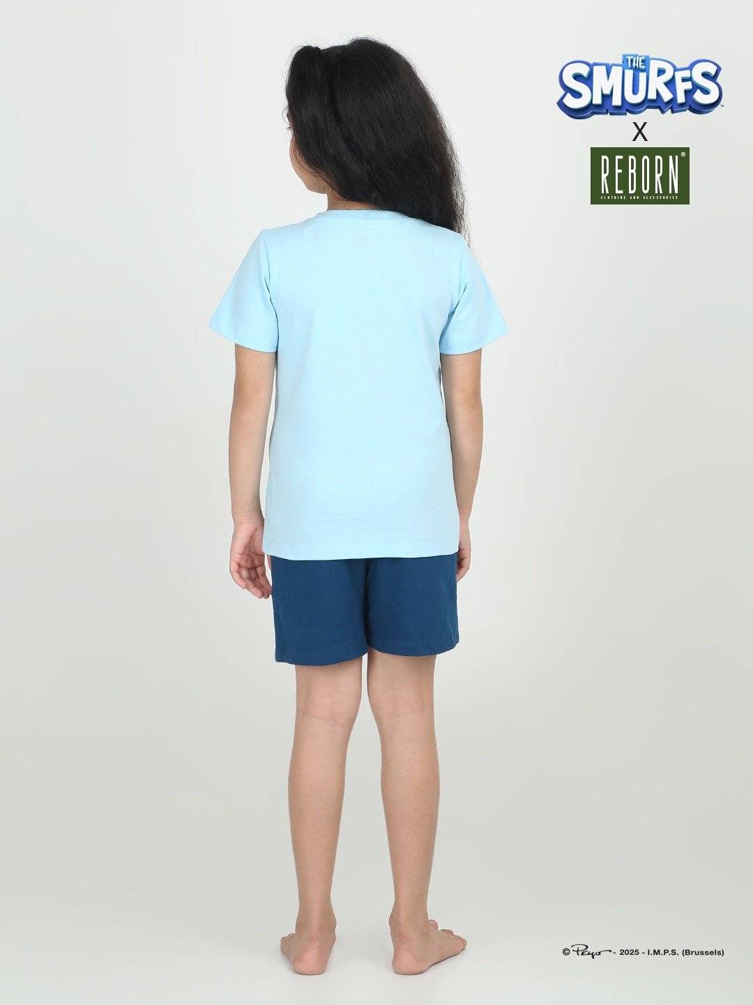 Girls 2 piece T-Shirt & Short -set-Blue & Navy