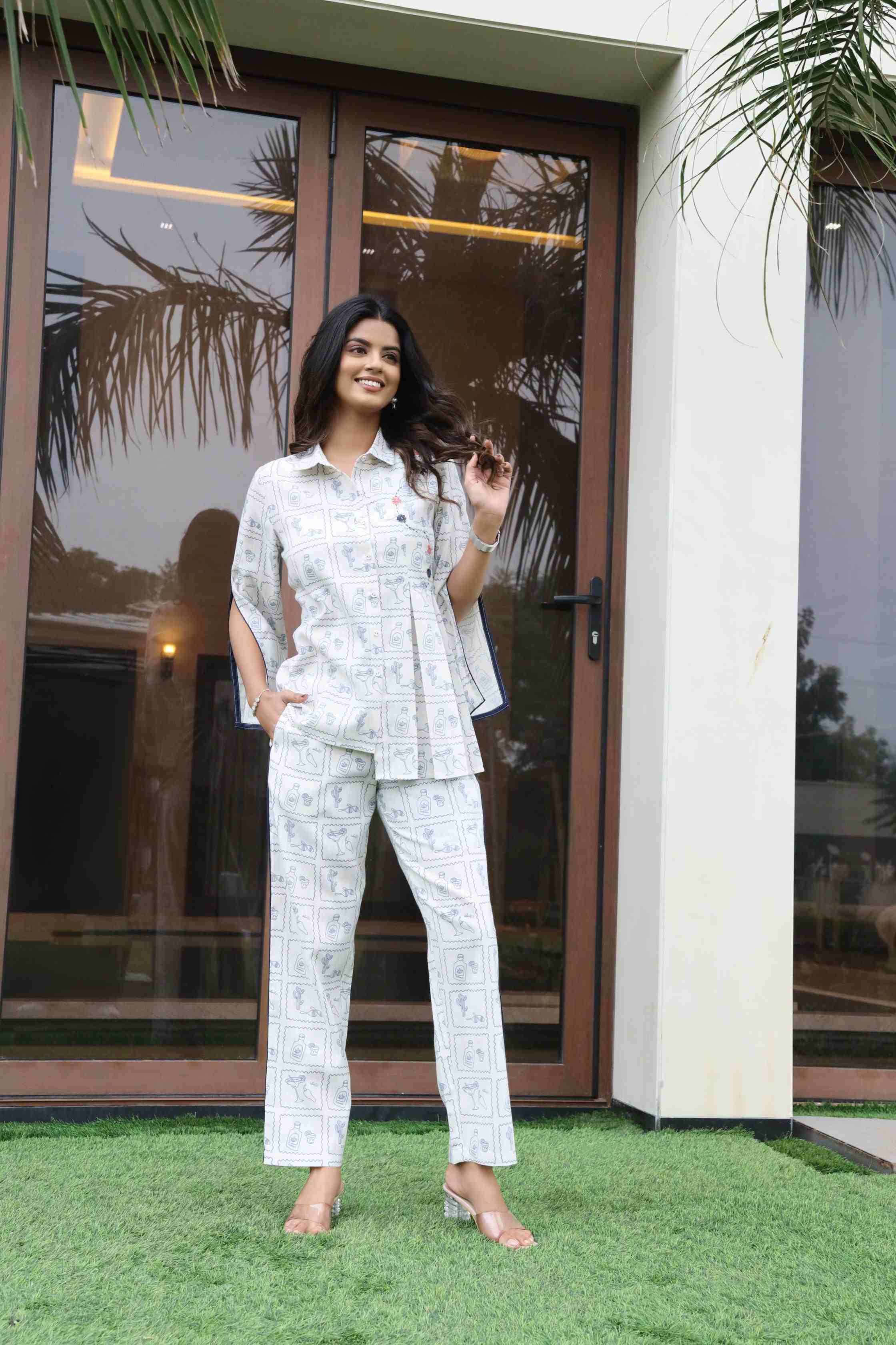 WOMEN'S COTTON PARTY WEAR CO-ORD SET