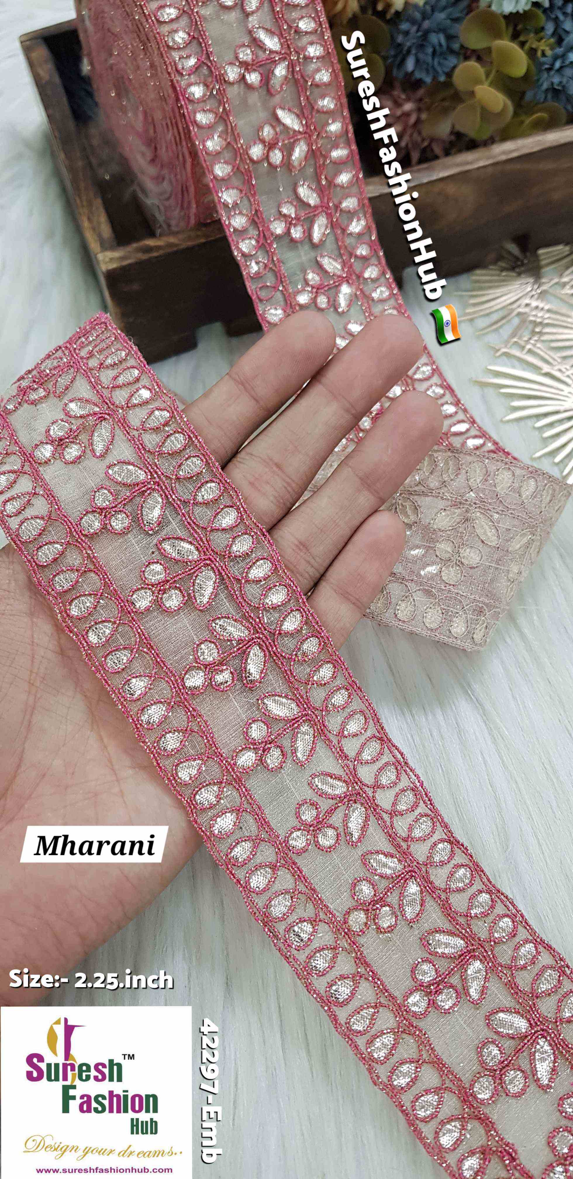 Cute Petal Laser Gota Lace Maharani
