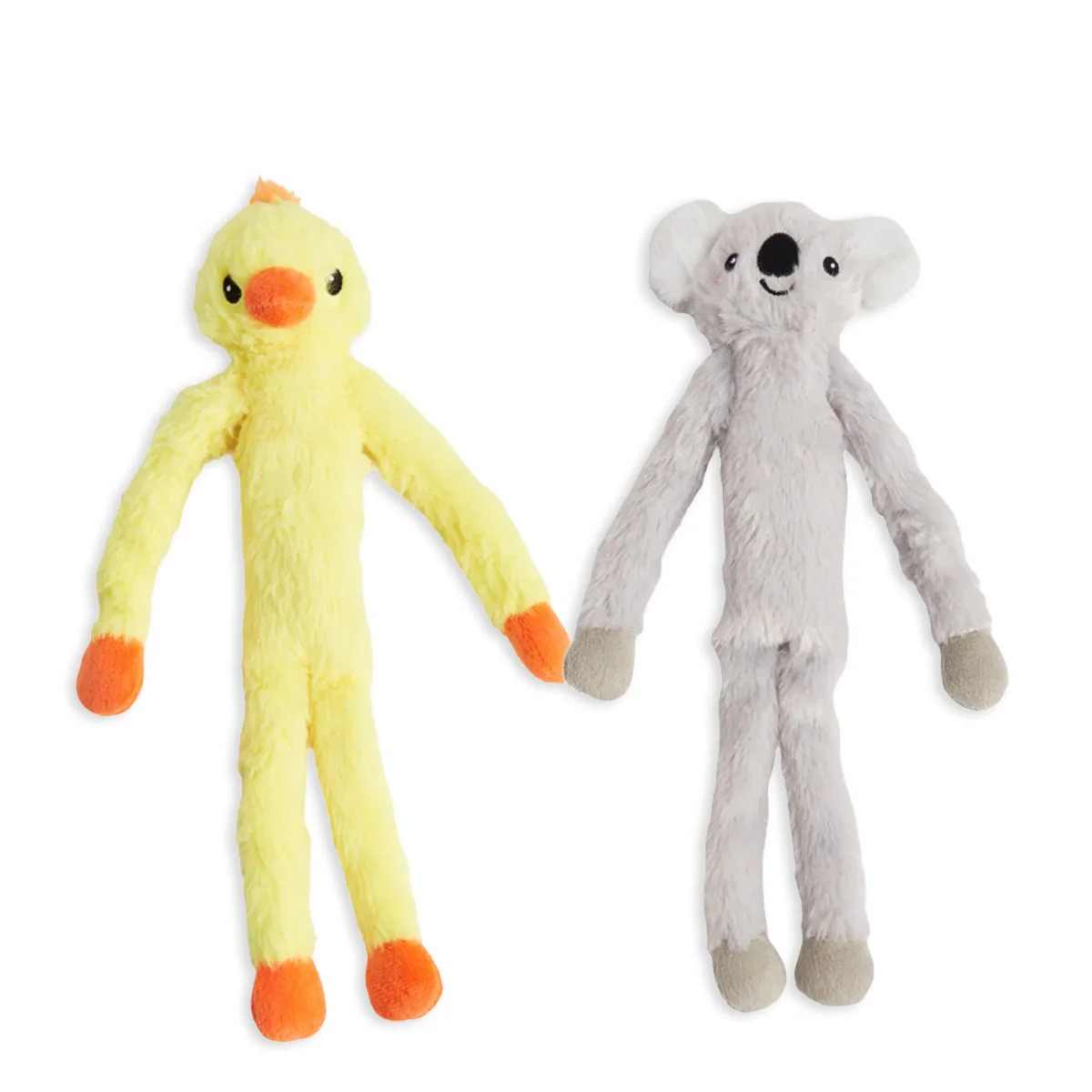 Fofos Duck & Koala Plush Dog Toy, 2 Pack