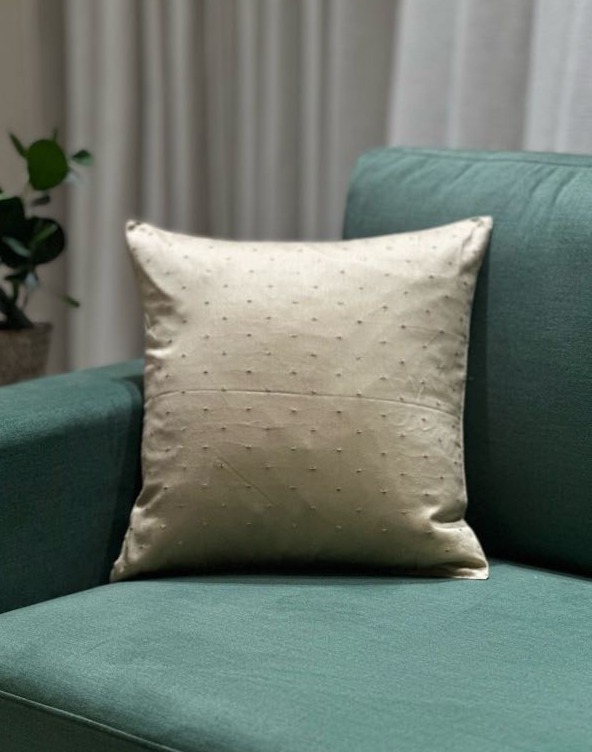 Sky Full of Stars Silk 16x16 Cushion Pale Lime Yellow Apricot