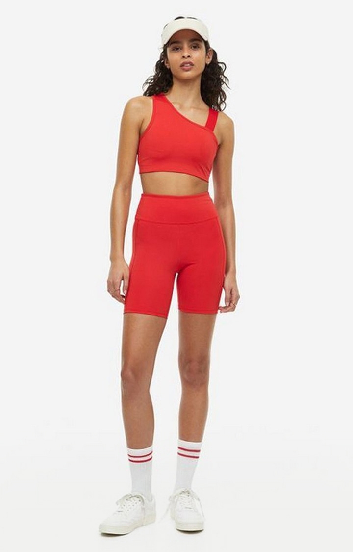 Women's Red Activewear Shorts