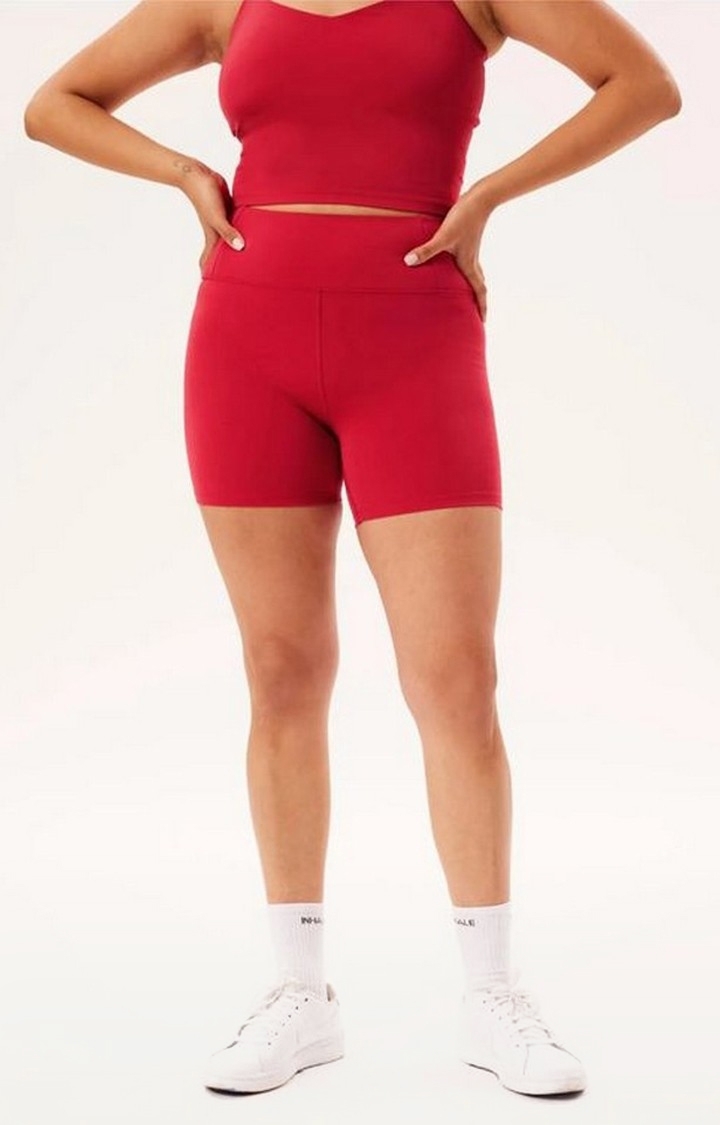 Women's Red Activewear Shorts