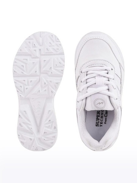 Boys White BINGO 151S School Shoes Kids