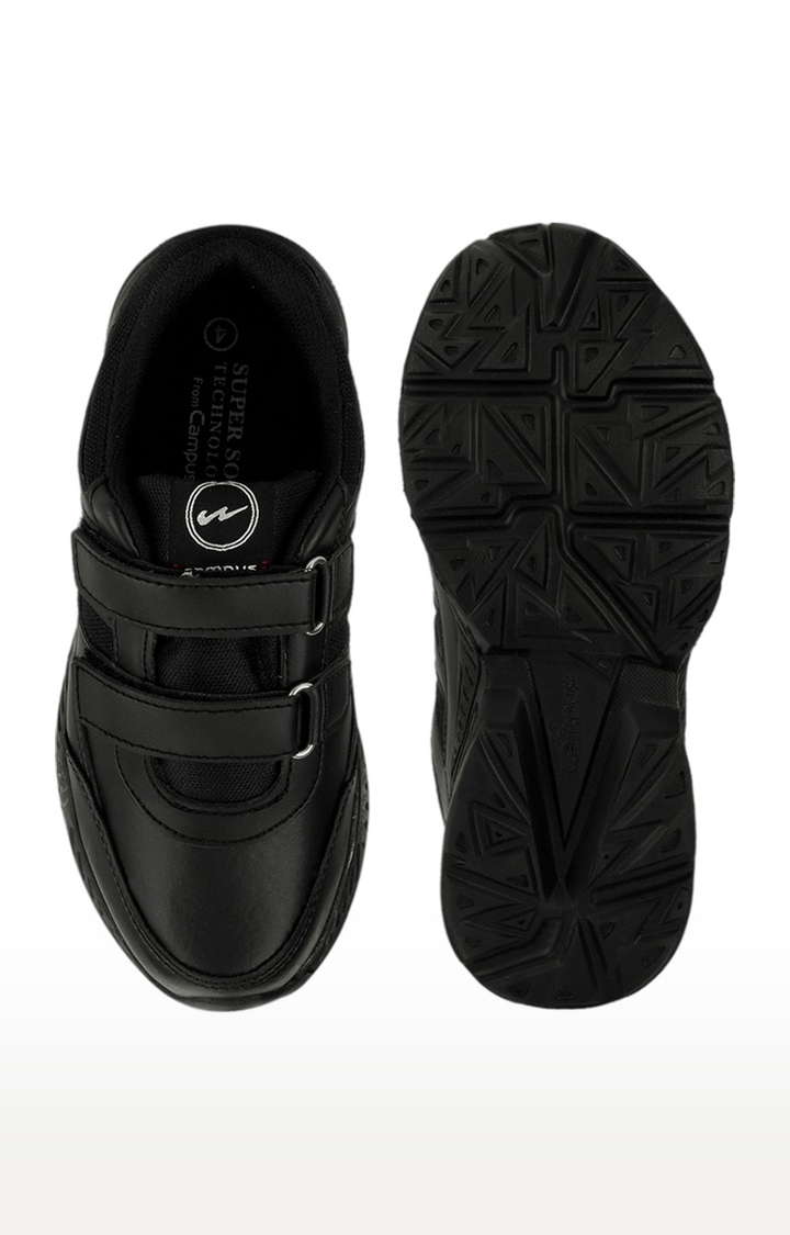 Campus Shoes | Boy's Bingo-151Vs Black PU School Shoes 2