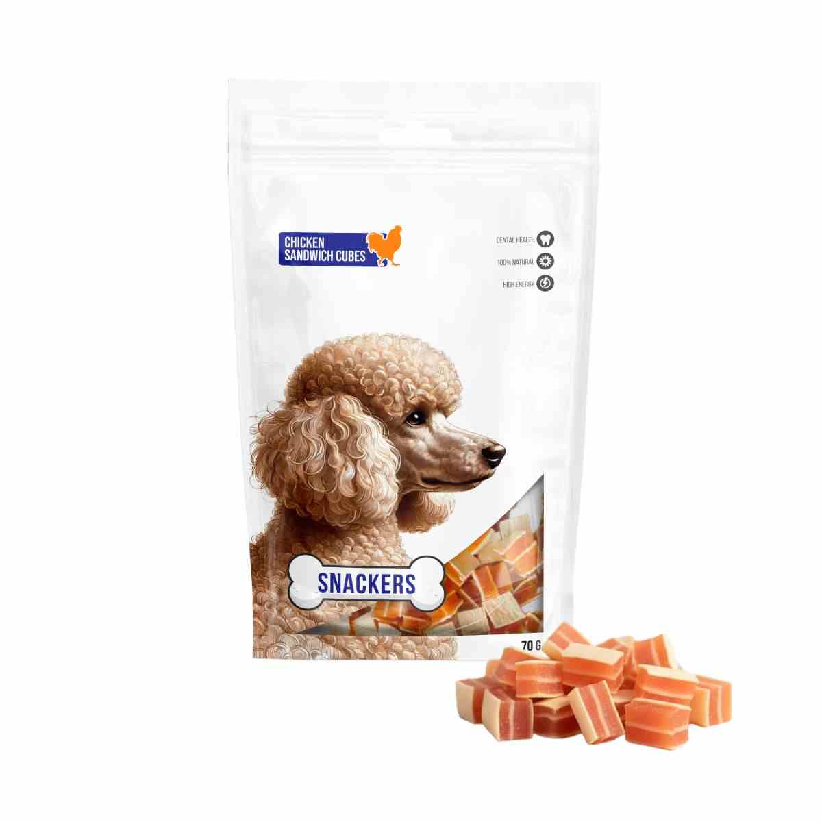 Snackers Chicken Sandwich Cubes Dog Treats 70g