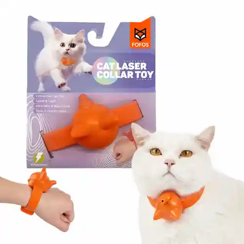 Barkbutler Fofos Rechargeable Laser Collar Smart Toy for Cats 34 CM / 13 IN