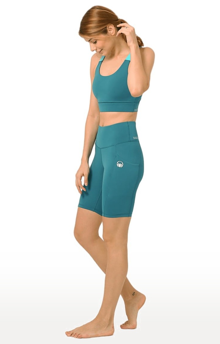 Women's buttR  Emerald Green Yoga Short