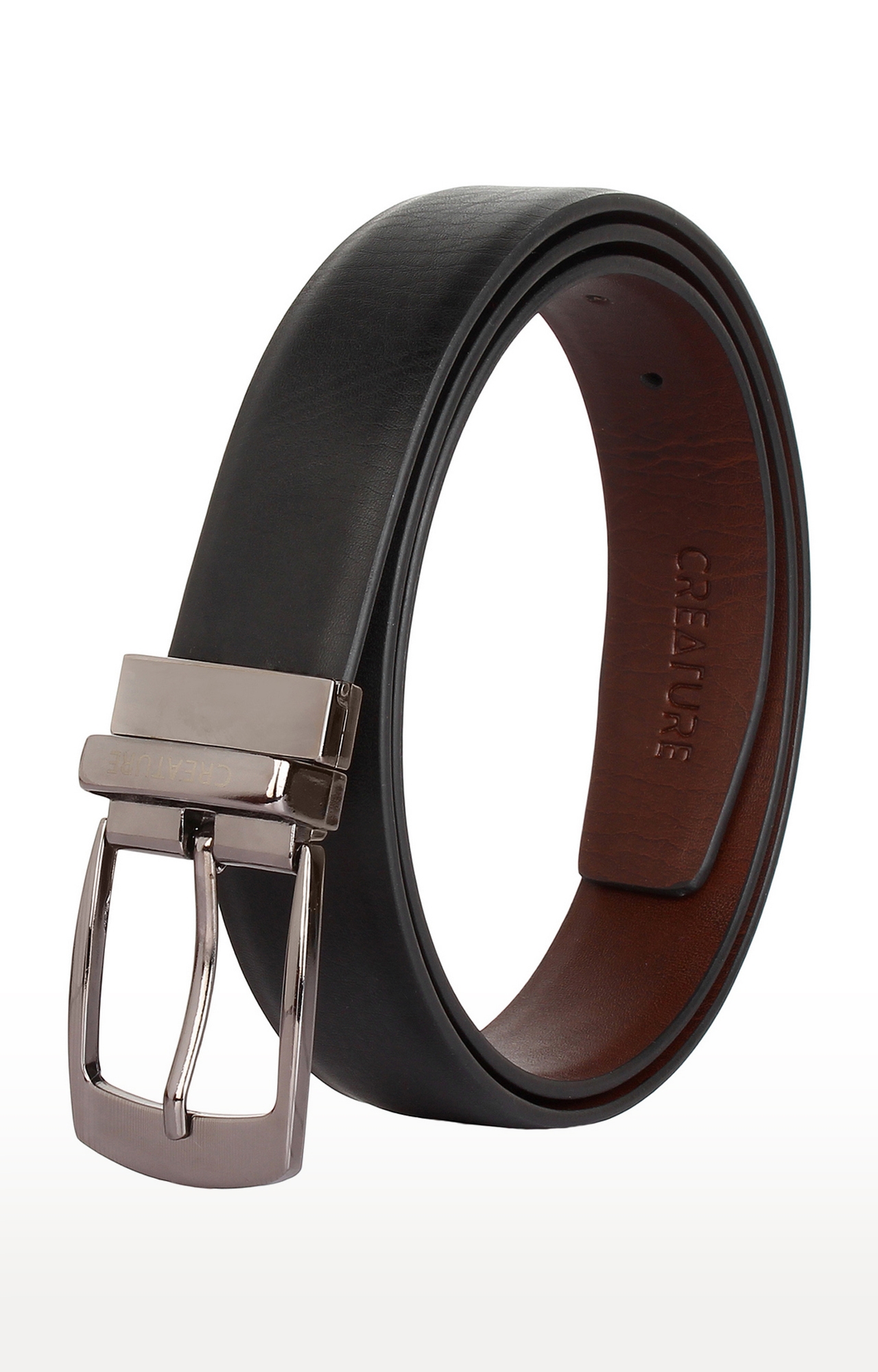 CREATURE | Creature Reversible Faux Leather Black and Brown Casual Belt for Men 2