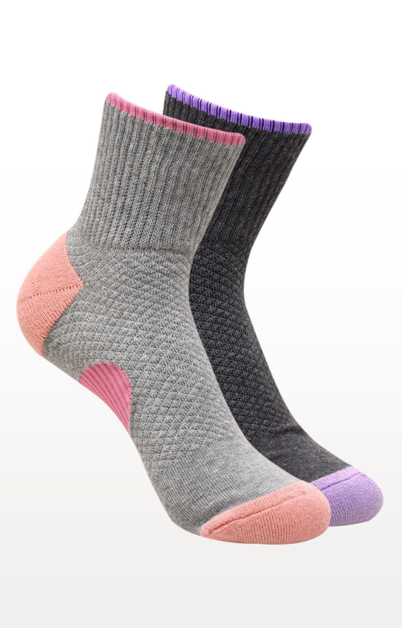 BALENZIA | Light Grey and Dark Grey Colourblock Socks (Pack of 2)  0