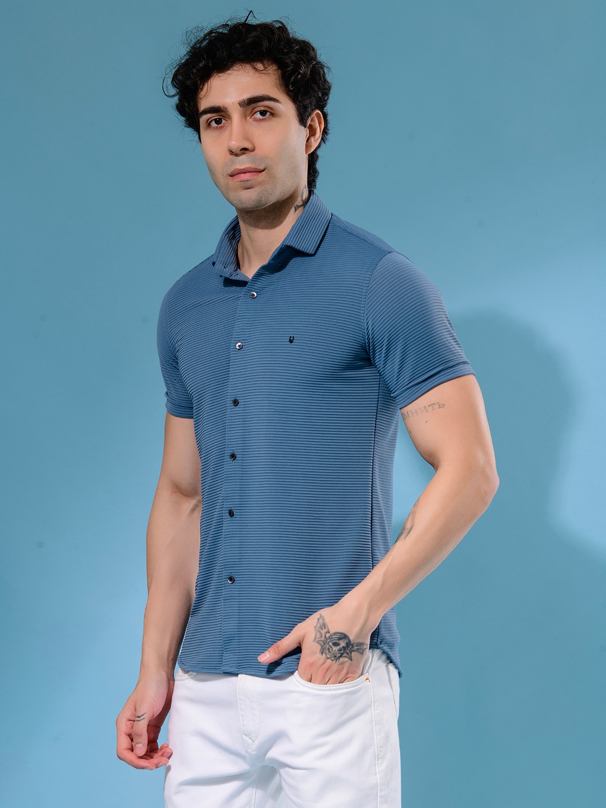 ALBION MENS NEW GARAGE 6 (NAVY) SHIRT
