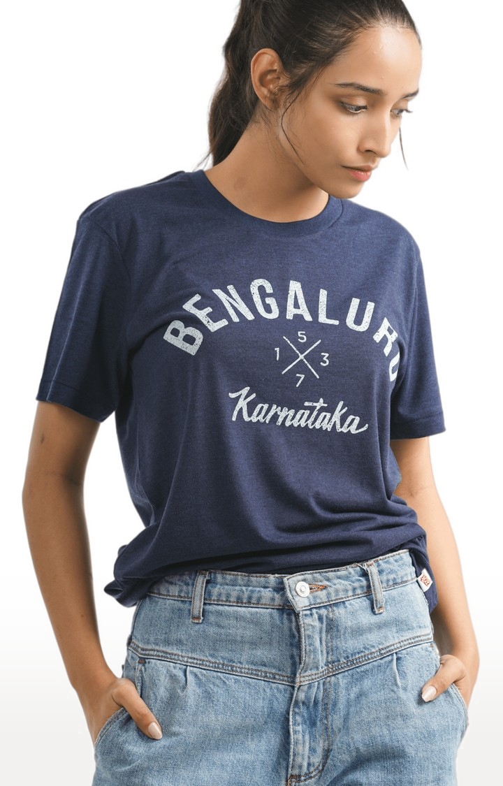 Unisex Bengaluru 1537 Karnataka Tri-Blend T-Shirt Navy
