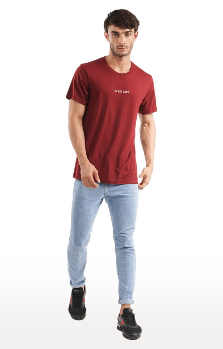 Unisex Products Bengaluru Block Tri-Blend T-Shirt in Wine