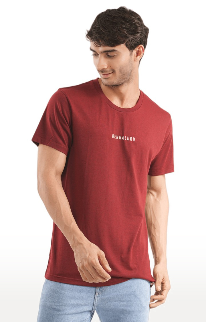 Unisex Products Bengaluru Block Tri-Blend T-Shirt in Wine