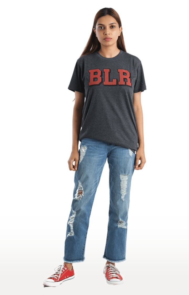 Unisex Bengaluru Dotted Tri-Blend T-Shirt in Charcoal