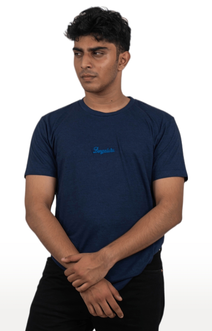 Unisex BENGALURU Embroidered Tri-Blend T-Shirt in Navy