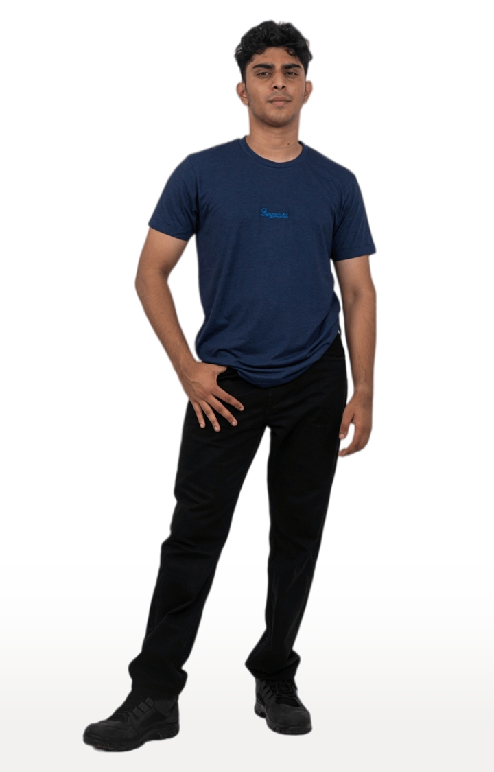 Unisex BENGALURU Embroidered Tri-Blend T-Shirt in Navy