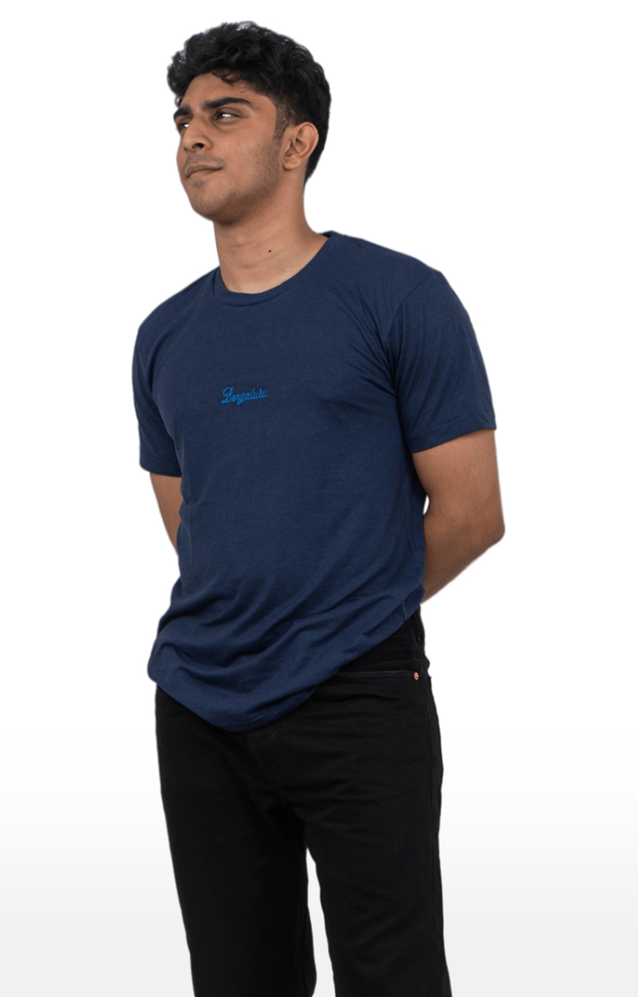 Unisex BENGALURU Embroidered Tri-Blend T-Shirt in Navy