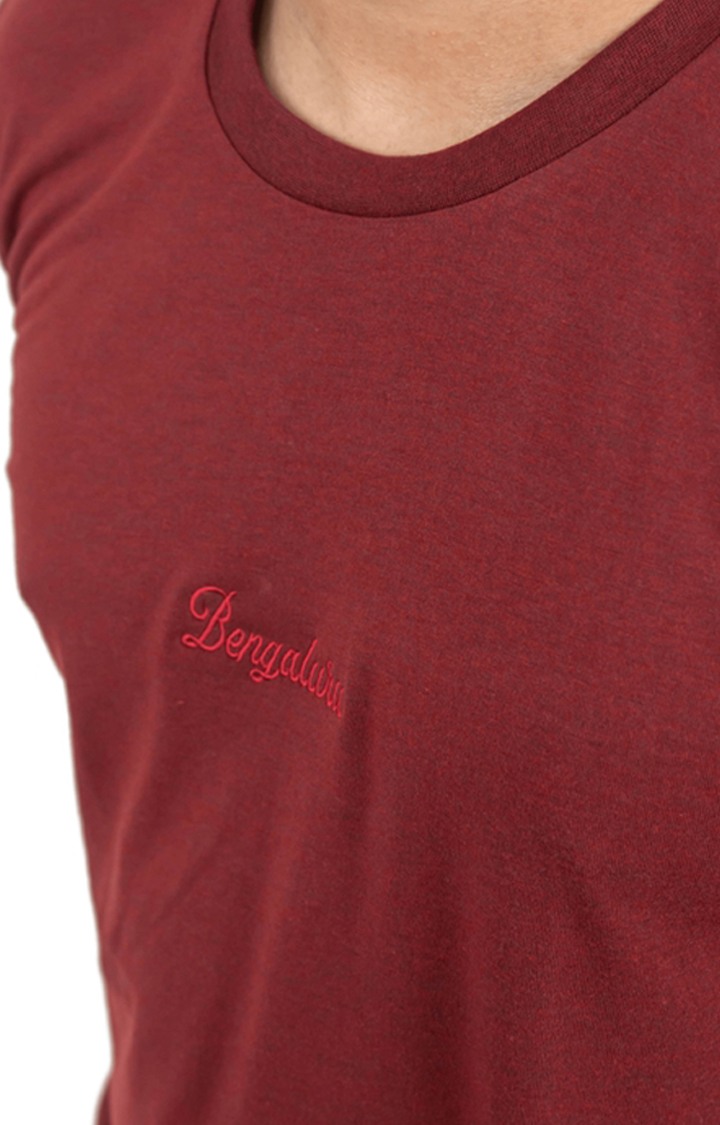 Unisex BENGALURU Embroidered Tri-Blend T-Shirt in Wine