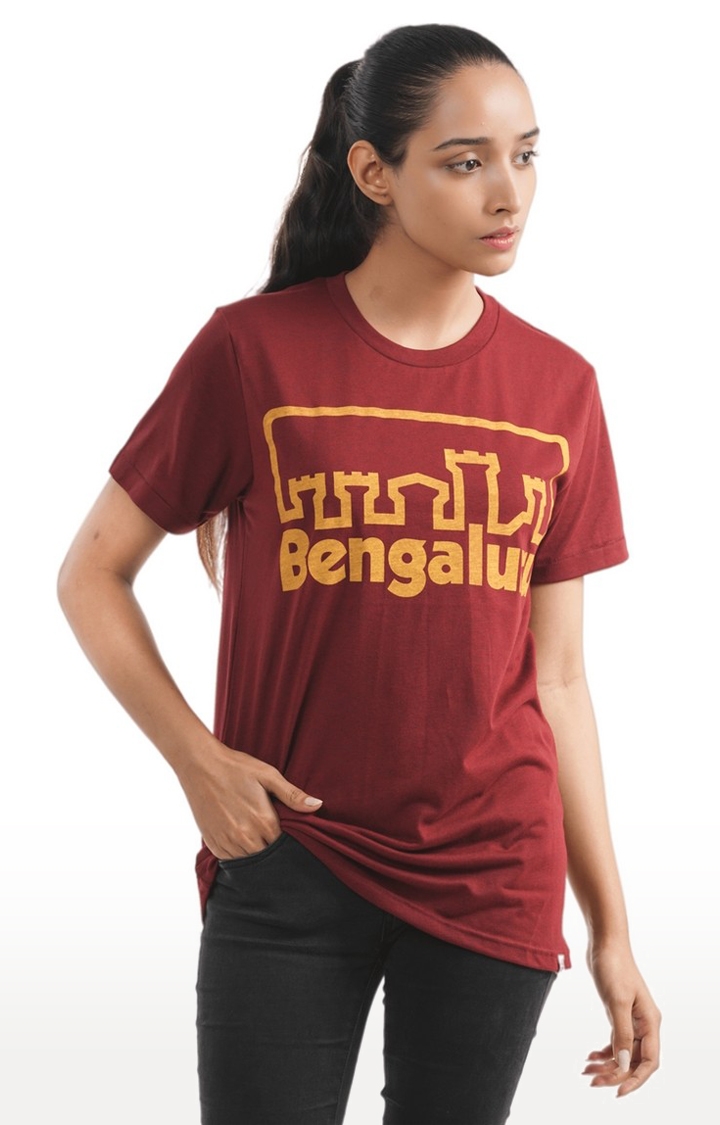 1947IND | Unisex Bengaluru Palace Tri-Blend T-Shirt in Wine